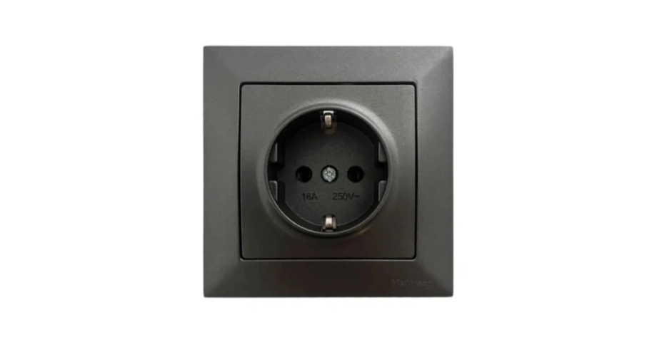 КАНДЕЛА КОНТАКТ ШУКО ЕДИНИЧЕН 16А АНТРАЦИТ