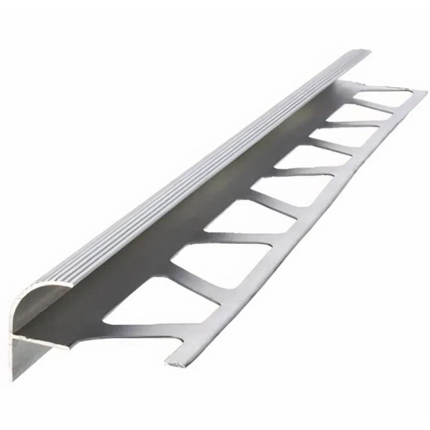 Алуминий за стъпало Ф образно - Полирано сребро