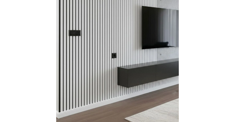 Акустичен панел от MDF 60x275см Бял + ПОДАРЪК: Лепило