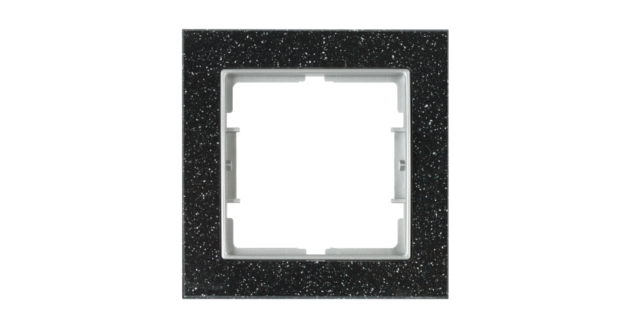 Единична мраморна рамка Black Quartz, Силвър Elitra