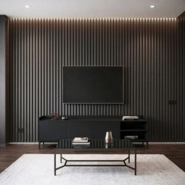 Акустичен панел от MDF 60x275см Антрацит + ПОДАРЪК: Лепило