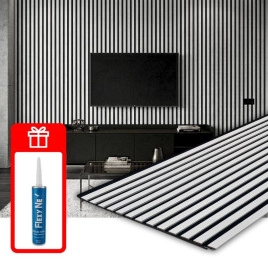 Акустичен панел от MDF 60x275см Бял + ПОДАРЪК: Лепило