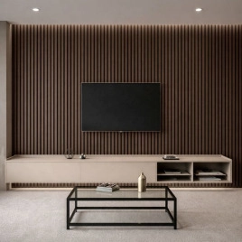 Акустичен панел от MDF 60x275см Тъмен Орех + ПОДАРЪК: Лепило